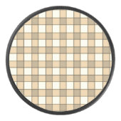 Karo in Braun und Weiß Eishockey Puck (Vorderseite)