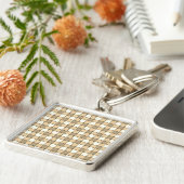 Karo in Braun und Weiß Schlüsselanhänger (Seite)