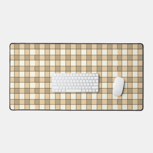 Karo in Braun und Weiß Schreibtischunterlage (Tastatur & Maus)