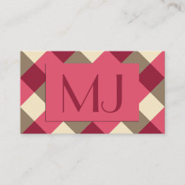 Karo in Buffalo, Bordeaux, Creme und Taube Visitenkarte