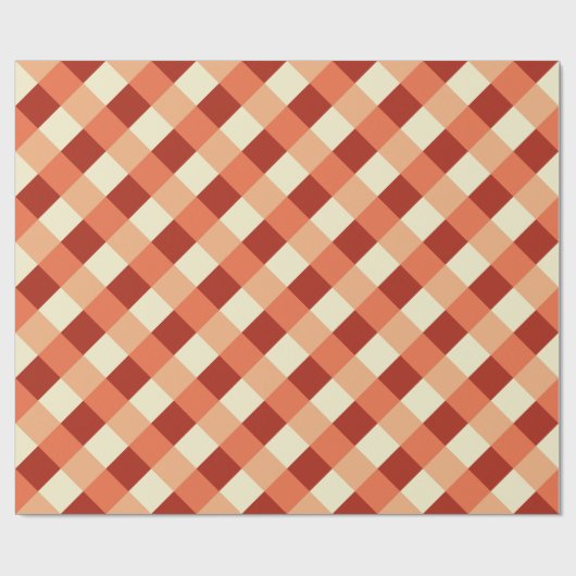 Karo in Buffalo, Rost, Terrakotta und Creme Geschenkpapier (Flach)