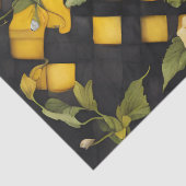 Karo in Gelb und Schwarz (Büffel) Seidenpapier (Detail)