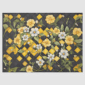 Karo in Gelb und Schwarz (Büffel) Seidenpapier (Vorderseite)