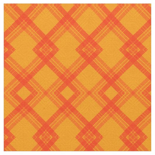 Karo in Rot, Orange und Creme Stoff (Nahaufnahme)