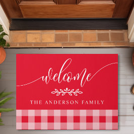 Karo in Rot und Weiß Buffalo Personalisiert Fußmatte