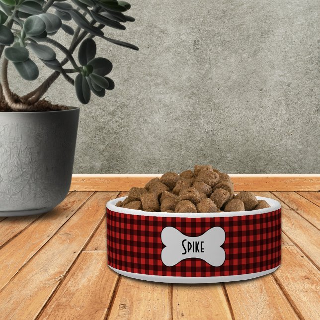 Karo in Schwarz und Rot Buffalo mit dem Namen im D Napf (Von Creator hochgeladen)
