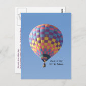 Karo-It-Out Hot-Air-Ballon-Postkarte Postkarte (Vorne/Hinten)