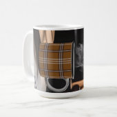 Karo-Kaffeetasse Heritage-Muster Herbstdampf Kunst Kaffeetasse (Vorderseite Links)