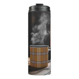 Karo-Kaffeetasse Heritage-Muster Herbstdampf-Kunst Thermosbecher