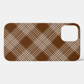 Karo-kariert-tartan-braun-diagonal Case-Mate iPhone Hülle (Rückseite (Horizontal))