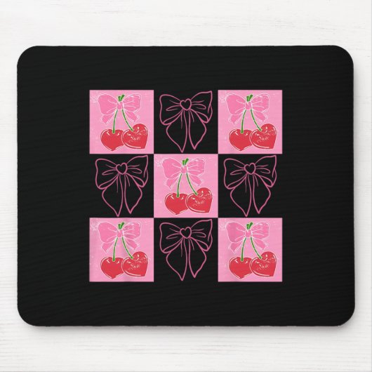 Karo-Kirsche Coquette Love You Cherry Much  Mousepad (Vorne)