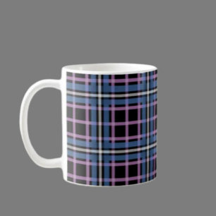 Karo-Klassik-Tasse – Blau-Lila-Kariert Kaffeetasse