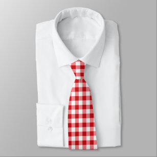 Karo-Krawatte Rot und Weißbüffel Krawatte