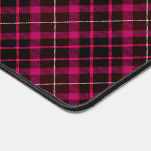 Karo-Kühn-Muster Vintage-Tartan Schwarz Hot Pink Schreibtischunterlage