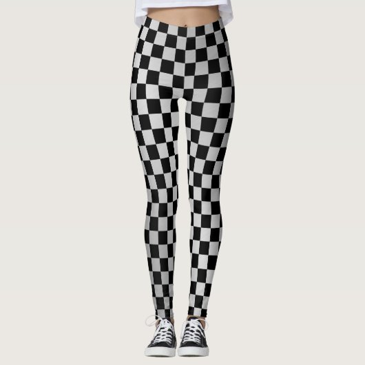 Karo Leggings aus gebürstetem Stahl (Vorderseite)
