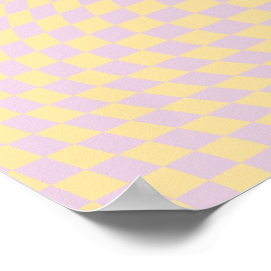 Karo Lilac Gelbes Prüfbrett Prüfmuster Poster (Ecke)