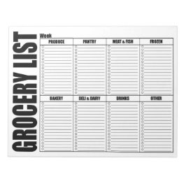 Karo-Liste für Lebensmittelgeschäfte Notizblock