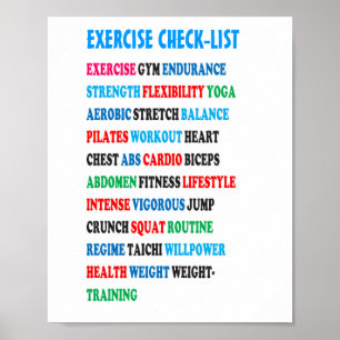 KARO-LISTE-GYM-Körpergewicht Herzkrebs Poster