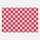 Karo Magenta und Peach Patchboard Geschenkpapier Set (Vorderseite 2)