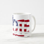 Karo Mark VOTE mit US-Flagge Kaffeetasse (VorderseiteRechts)