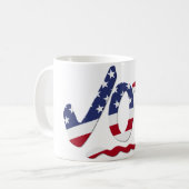 Karo Mark VOTE mit US-Flagge Kaffeetasse (Vorderseite Links)