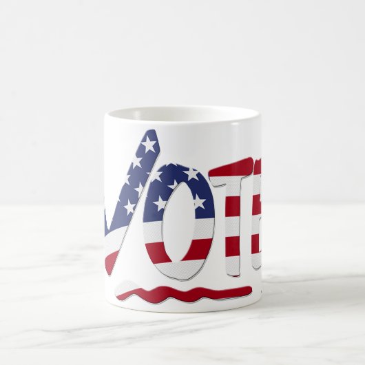 Karo Mark VOTE mit US-Flagge Kaffeetasse (Mittel)