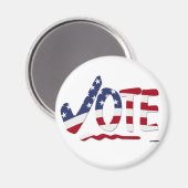 Karo Mark VOTE mit US-Flagge Magnet (Vorderseite/Rückseite)
