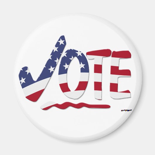 Karo Mark VOTE mit US-Flagge Magnet (Vorne)