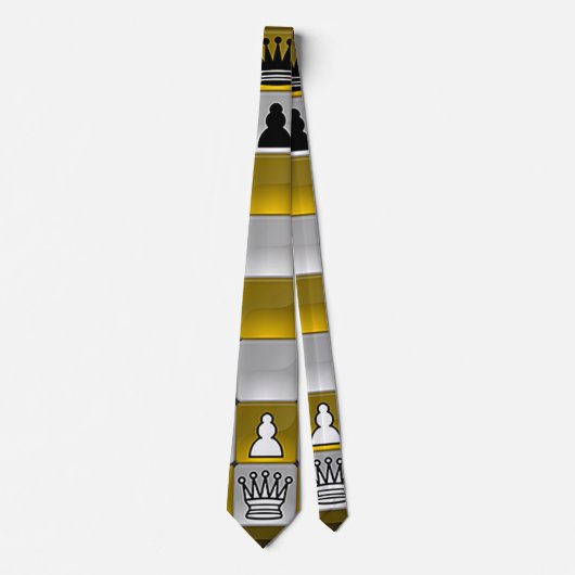 "Karo Mate Schach Game" Neck Tie Krawatte (Vorderseite)
