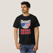 KARO MEOWT! American Flag Sunglasses Cat T-Shirt (Vorne ganz)