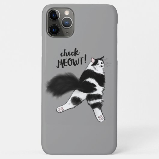 Karo Meowt - Funny Black and White Cat Sploot Case-Mate iPhone Hülle (Rückseite)