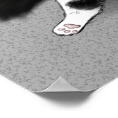 Karo Meowt! Funny Black and White Cat Sploot Poster (Ecke)