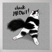 Karo Meowt! Funny Black and White Cat Sploot Poster (Vorne)