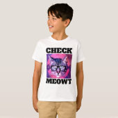 KARO MEOWT FUNNY CAT BOYS KIDS T - SHIRT (Vorne ganz)