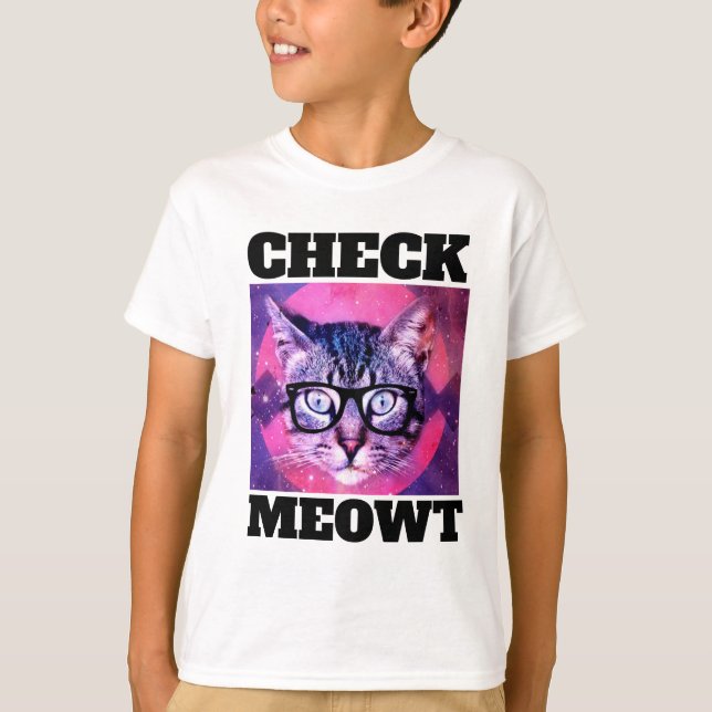 KARO MEOWT FUNNY CAT BOYS KIDS T - SHIRT (Vorderseite)