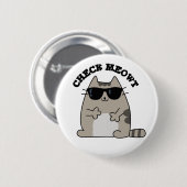 Karo Meowt Funny Cool Cat Pub Button (Vorne & Hinten)