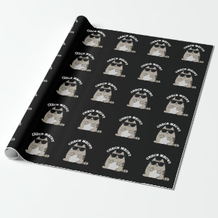 Karo Meowt Funny Cool Cat Pun Dark BG Geschenkpapier