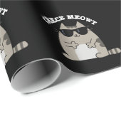 Karo Meowt Funny Cool Cat Pun Dark BG Geschenkpapier (Rolleneckpunkt)