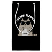 Karo Meowt Funny Cool Cat Pun Dark BG Kleine Geschenktüte (Vorderseite)