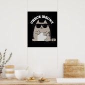 Karo Meowt Funny Cool Cat Pun Dark BG Poster (Küche)