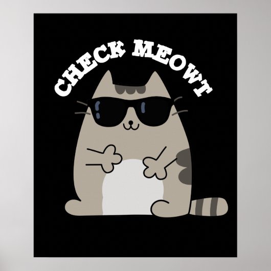 Karo Meowt Funny Cool Cat Pun Dark BG Poster (Vorne)