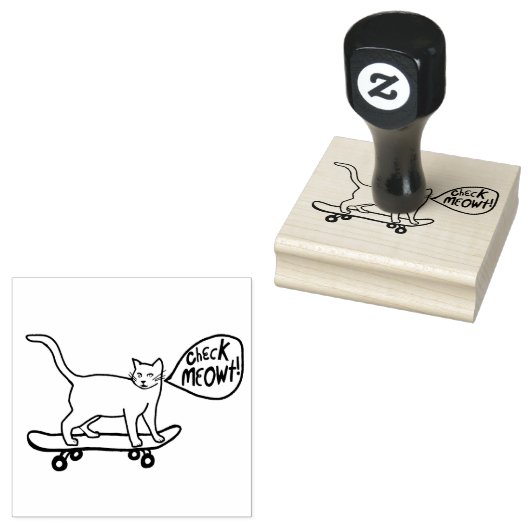 KARO MEOWT Handgezeichnete ZOLLEN IT Gummistempel (Stempel)