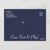 "Karo Meowt" New Cat Ankündigung blau Postkarte (Rückseite)