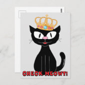 KARO MEOWT Niedlich Funny Black Cartoon Cat Postkarte (Vorne/Hinten)