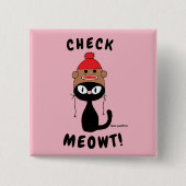 "KARO MEOWT!" niedlicher Cartoon Button (Vorderseite)