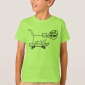 Karo Meowt Punny Skateboarding Cat T - Shirt (Vorderseite)