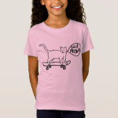 Karo Meowt Punny Skateboarding Cat T-Shirt (Vorderseite)