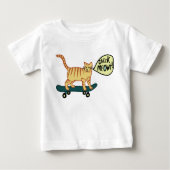 Karo Meowt Punny Skateboarding Tabby Cat T - Shirt (Vorderseite)