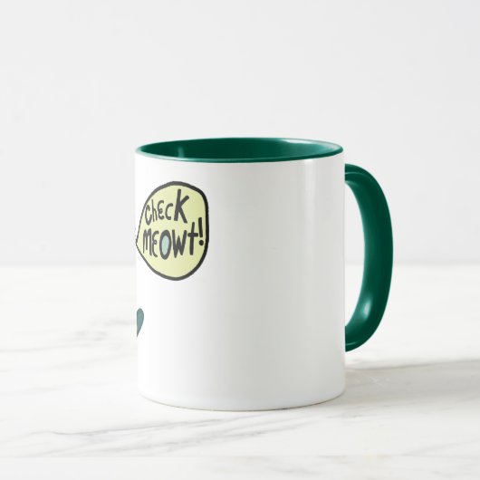 Karo Meowt Punny Skateboarding Tabby Cat Tasse (VorderseiteRechts)