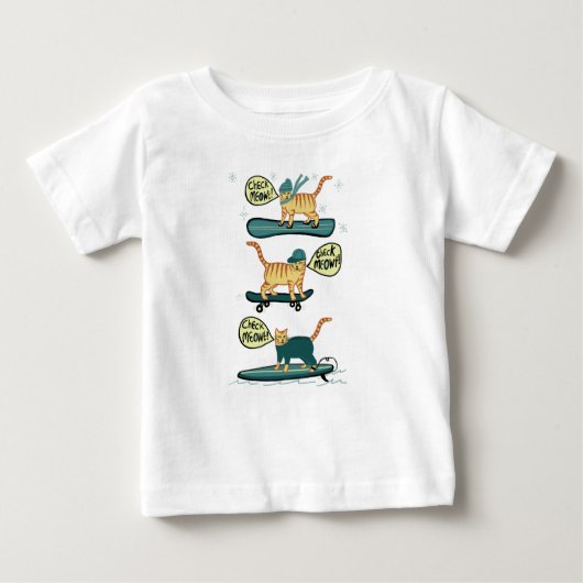 Karo Meowt! Skateboard Surf Snowboard Tabby Katze Baby T-shirt (Vorderseite)